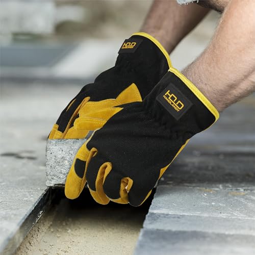 Men Leather Gardening Gloves (Yellow (6 Pairs) / XX-Large)