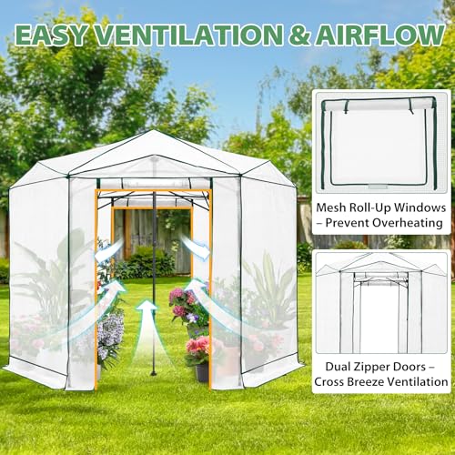 8.5x8.5 Easy Setup Pop Up Greenhouse (Clear/White / 8.5x8.5)