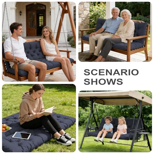 Porch Swing Cushions (Navy Blue / 40x 40 inches)