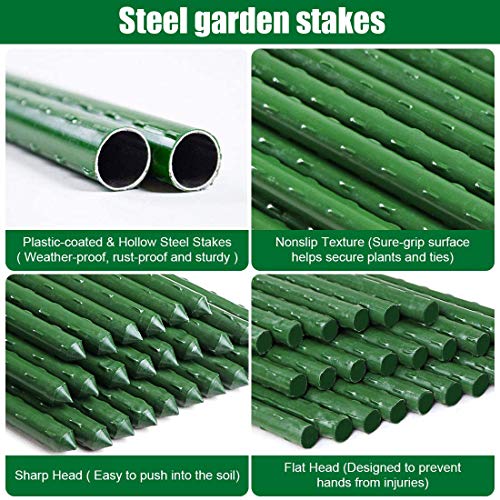 Steel Plant Stakes 6 Feet (6 Feet 10 Pack)