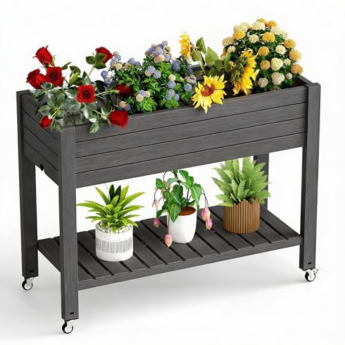Elevated Raised Garden Bed with Legs (Black / 43.31*17.72*33.66)