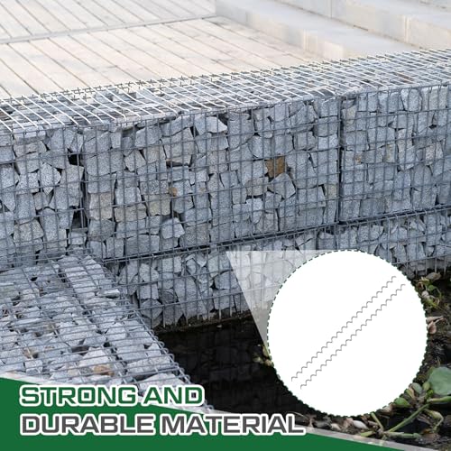 100 Pcs 36" x 2" Cages Spirals 9ga Galvanized Steel Gabion Wire for Cage Install and Connected Stone Gabion Basket Spirals for Garden Projects Quick and Easy Construction (36" x 2")