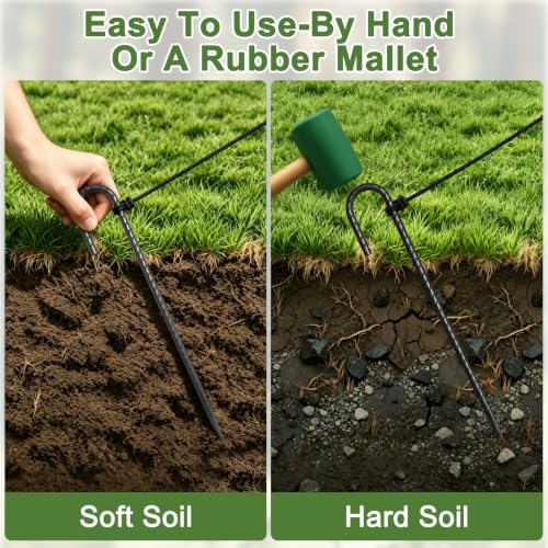 12 Inch J Hook Rebar Stakes 55 Pcs (Black / 12 inch)