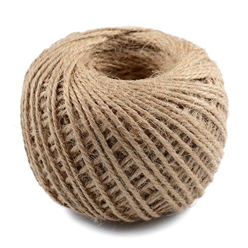 328 Feet Natural Jute Twine 3 Ply Gift Wrapping String DIY Rope Garden Twine Cord for Arts Crafts and Gardening Applications (328 Foot)