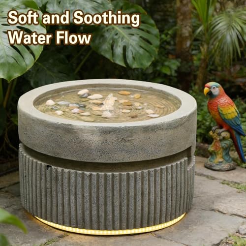 Small Modern Outdoor Water Fountain with Quiet Pump (6.1-Brown / 6.1-brown)
