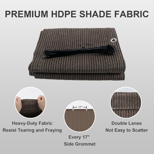 Shade Cloth 3x18 FT Sun Shade (3' x 18' custom size / Brown)