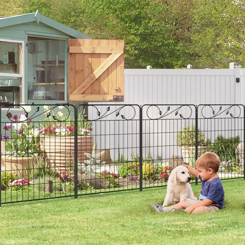 Decorative Black Garden Fence 36in (36″Tall(8 Panels))