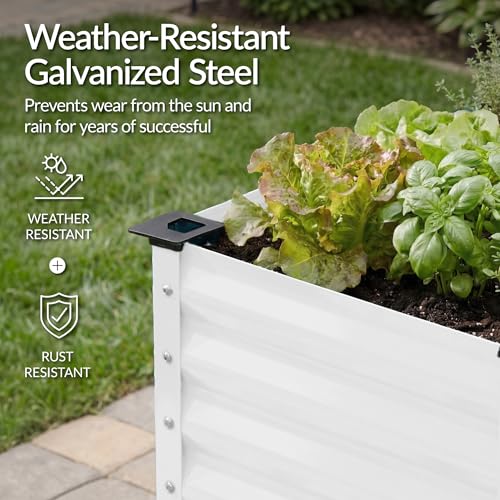 72x24x30in Non Toxic Galvanized Raised Garden Bed (72x24x30in / White)