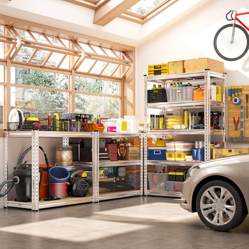 Storage Shelves 2020LBS Garage Shelving 5 Tier Heavy Duty Shelving Adjustable Pantry Shelves for Garage Closet Kitchen Basement 28" W x 12" D x 59.8" H (28"W x 12"D x 59.8"H)