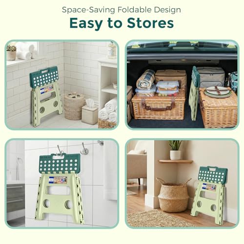 13 Inch Folding Step Stool (Bicolor Green / 13 Inch)