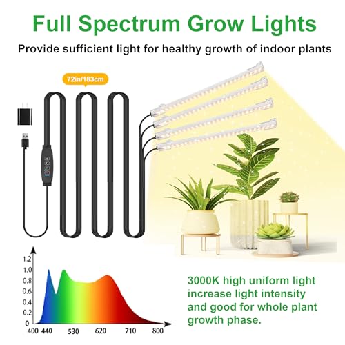 8.6 Inches LED Grow Light Strips (Warm / 8.6Inch 4 Head 1 Pack)
