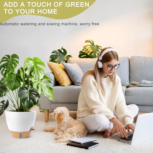 Self Watering Pots for Indoor Plants 12 (White)