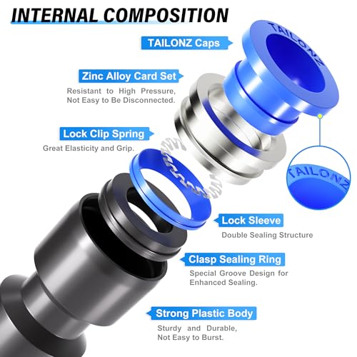 10mm od Push to Connect Fittings Pneumatic Fittings Kit 2 Spliters+2 Elbows+2 tee+2 Straight