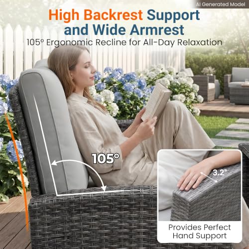 Patio Furniture Set (Light Gray / 4)