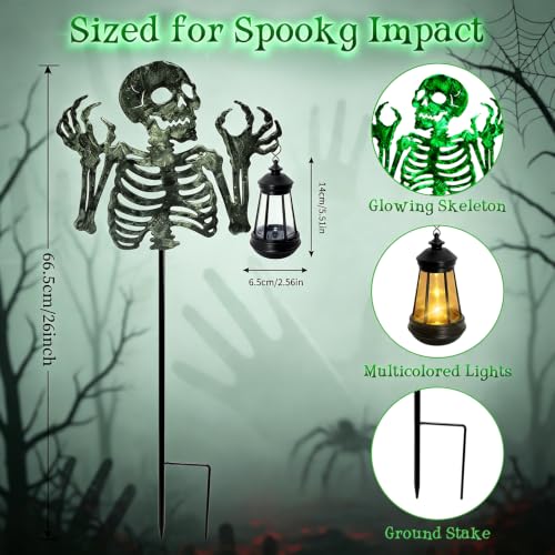 Halloween Skull Decor with Solar Light