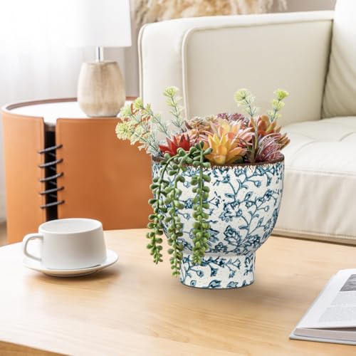 5.5'' Vintage Planter Ceramic Plants Pot for Plants Flowers Indoor Outdoor (Vintage / 5.5 Inch)