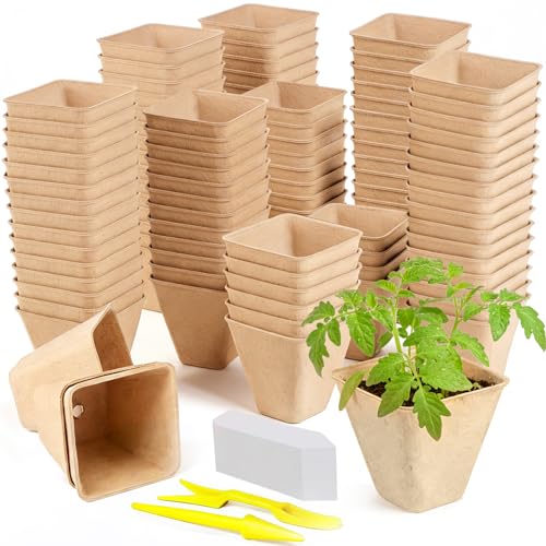 Peat Pots 165 Pack 3.15 Inch Seed Starter Pots for Seedlings (165 Pcs)