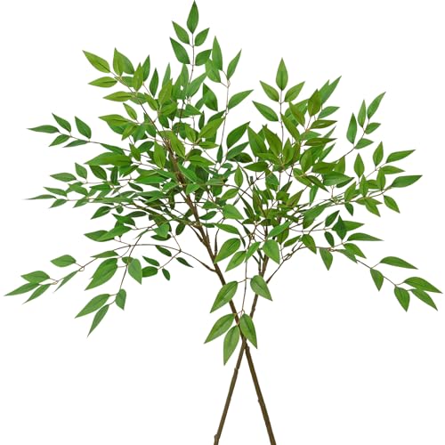 Green Nandian Artificial Plant 2PCS Faux Greenery Stems for Vase (Green Nandian-2pcs)