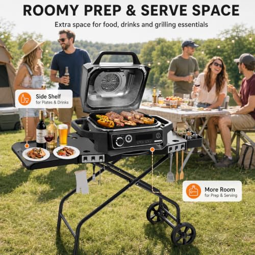 42.5" x 13.3" Outdoor Foldable Grill Stand for Ninja Woodfire Grill (31 IN.)