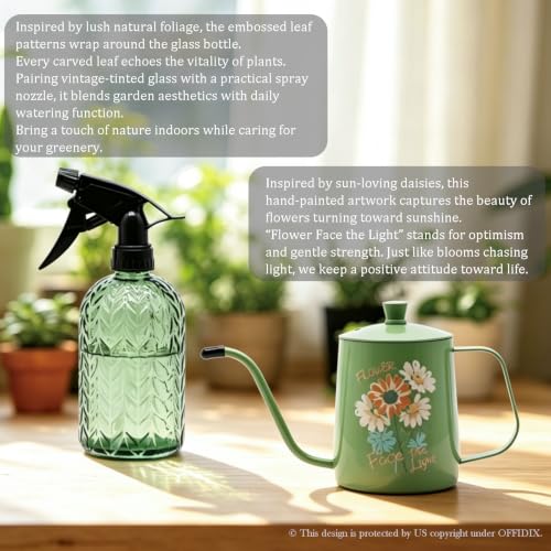 Watering Can for Indoor Plants (Green Watering Can+spray Bottle)