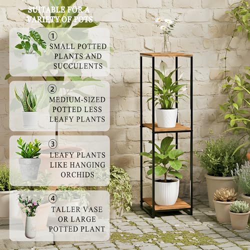 46" Tall 3 Tier Corner Plant Stand Indoor