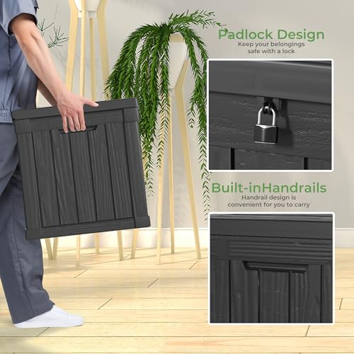 50 Gallon Outdoor Deck Box (Black / 50 gallon)