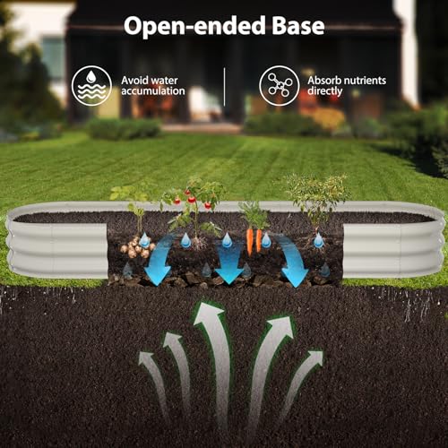 Raised Garden Bed Kit (Pearl White / 8×2×1 ft)