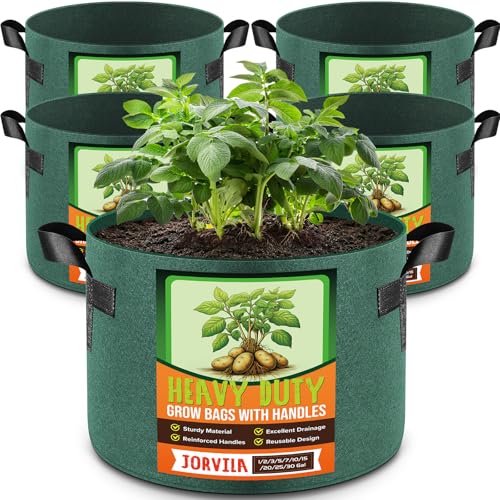 5 Pack 10 Gallon Grow Bags (Green / 10 Gallon)