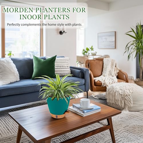 2 Pack 8 inch Plant Pots (Turquoise / 8 inch)