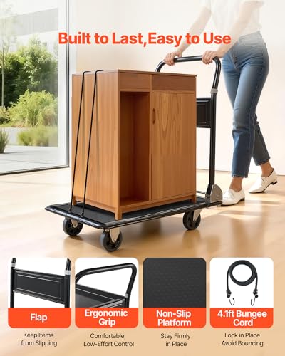 Heavy Duty 2 Tier Platform Hand Truck (28.7 x 18.5 x 32.3 in/ 730 x 470 x 820 mm)