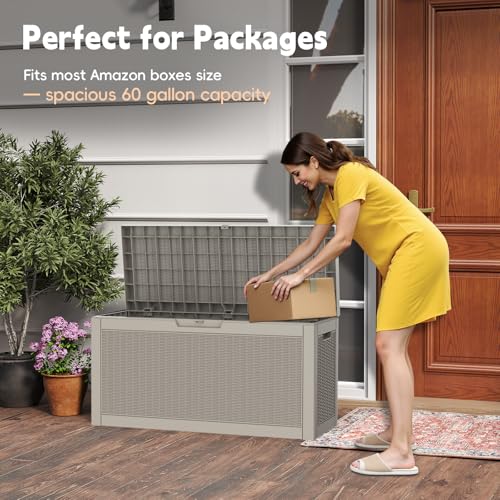 Outdoor Storage Box (Grey / 66 Gallon Bench)