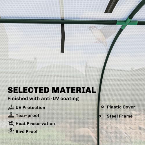 10' x 3' x 2.5' Mini Greenhouse Portable Tunnel Green House White (10' x 3' x 2.5' / White)