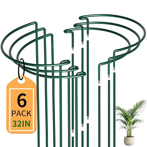 6 Pack Garden Plant Support Cages (14"Dx32"H-6PCS)