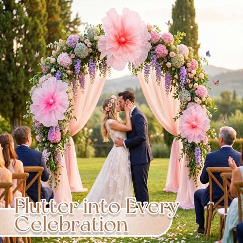 3 Pcs Giant Flowers Decoration for Wedding Reception (Rose / Pink, Rose Red, Orange)