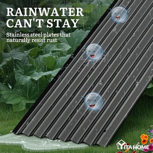 8x2x2ft Galvanized Oval Raised Garden Bed (8x2x2ft / Black)