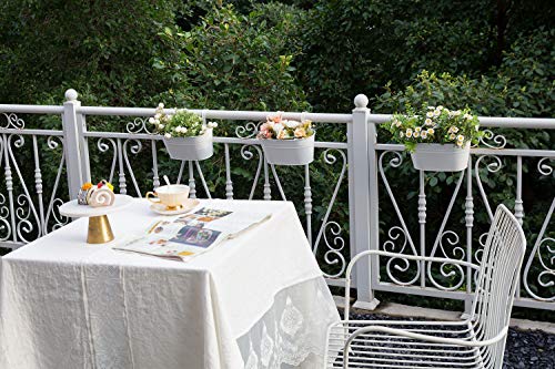 10.5 Inch Metal Hanging Flower Pots 5 Pcs Outdoor Railing Planter Box
