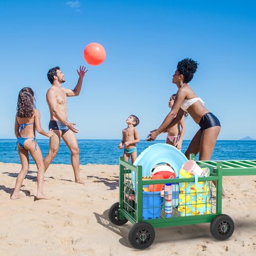 Extra Large Garden Cart with Seat (Green / Extra Large)