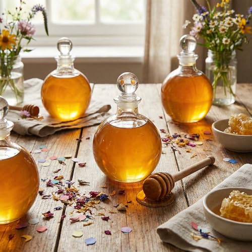 1 Pcs 8.5 oz Glass Potion Bottles with Cork (Stylish)