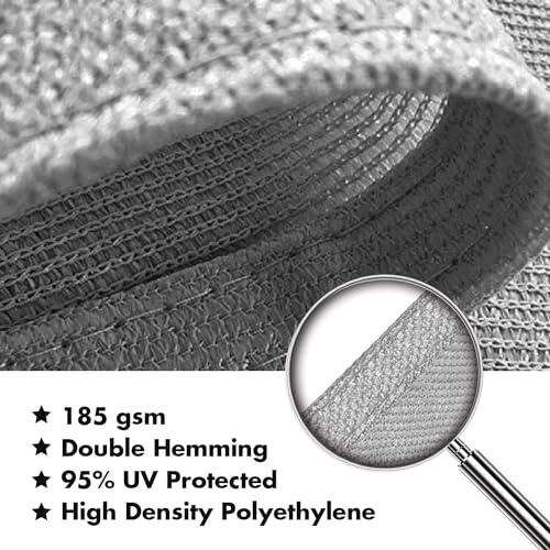 13'X20' Sun Shade Sail Gray Curved Rectangle (Gray / 13'X20' custom)