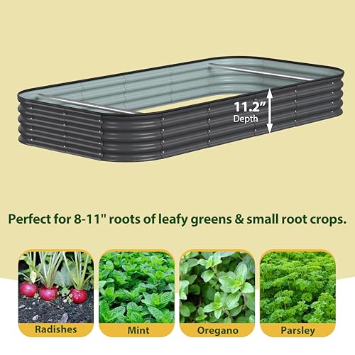8x4x1FT Raised Garden Bed Outdoor (Gray / 8x4x1FT)