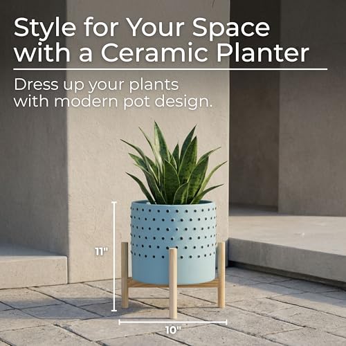 Ceramic Planter With Stand Indoor