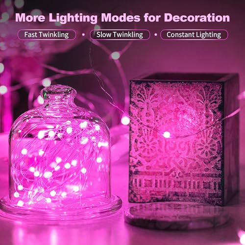 20 Pack LED Fairy Lights Battery Operated (20 Pack-Pink)