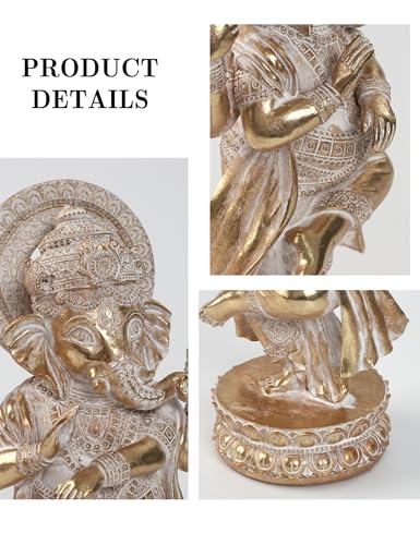 Lord Ganesha Statues Hindu Elephant God Statue Indian Ganesh Buddha Resin Sculpture Figurine Handmade Gift (Edd8544-2)