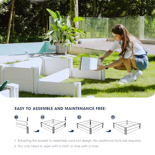4x4x1ft Vinyl Raised Garden Bed (White / 4x4x1FT)