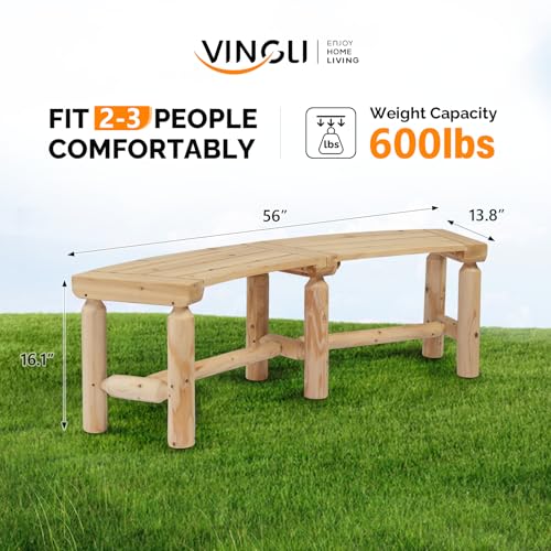 Outdoor Bench Wooden Curved Bench