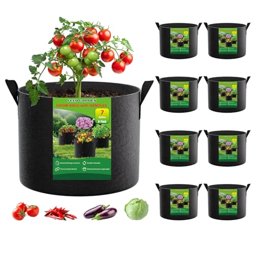 7 Gallon Grow Bags 8 Pack (Black / 7 Gallon)