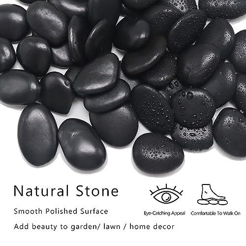 12 inch River Rock Stepping Stone (Roundness / Black)