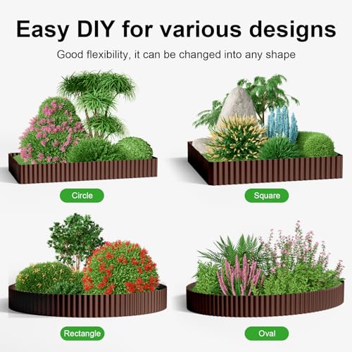 Corrugated Garden Edging Border (Brown / 12 Inch×50 Ft)