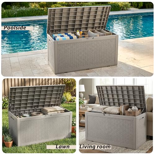 Waterproof Outdoor Storage Box (Grey / 125 Gallon)