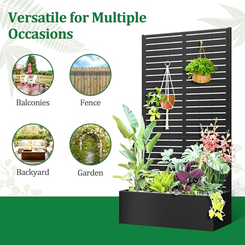 Metal Raised Garden Bed with Trellis